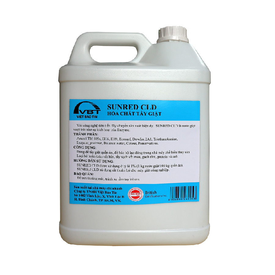 SUNRED CLD - Chất tẩy giặt công nghiệp - Can 5lit